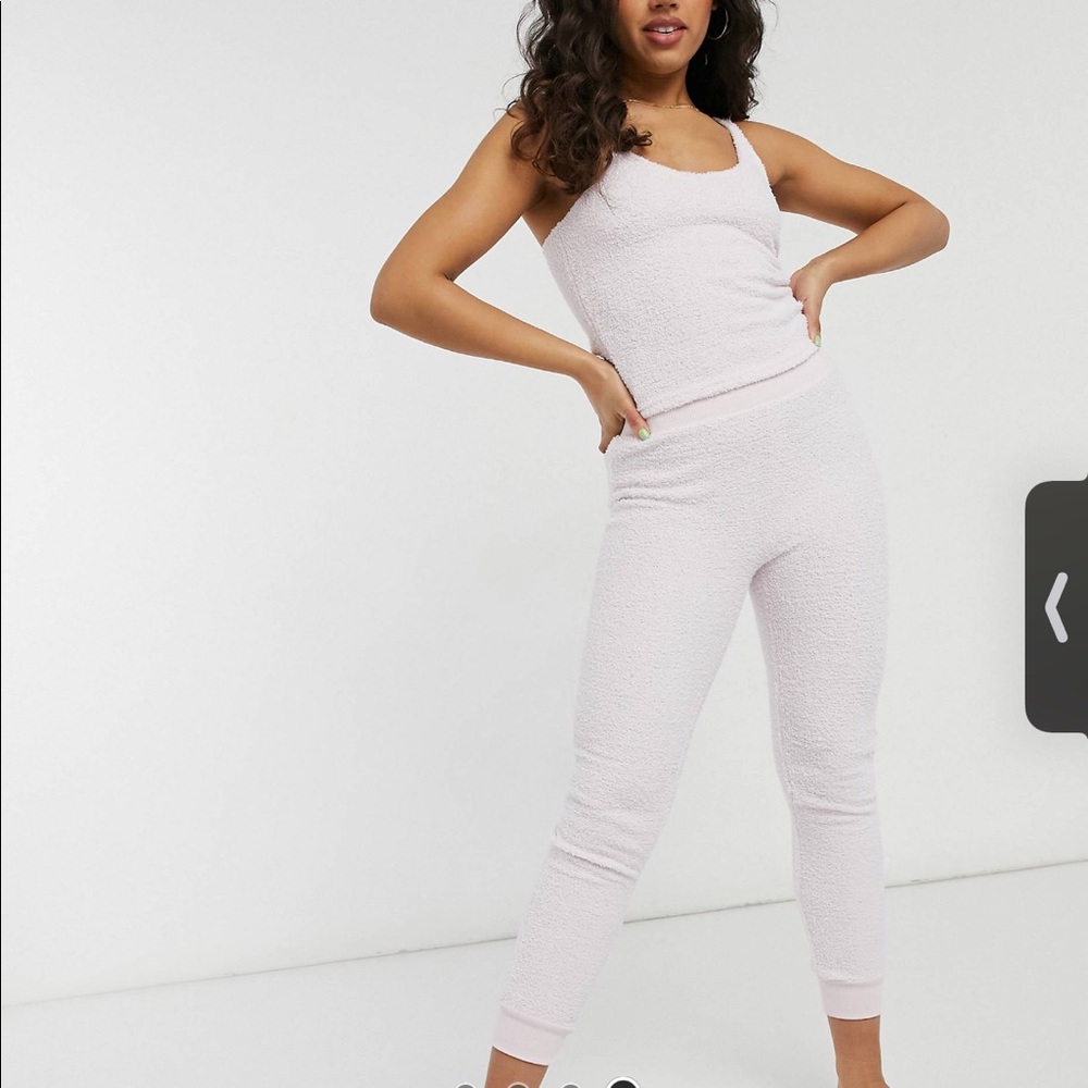 ASOS lounge fluffy cami set in pink